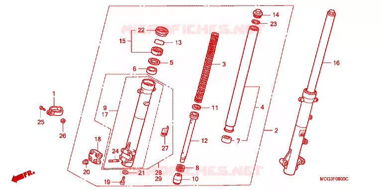VOOR VORK Honda MOTO 400 NX 2008  NX4007