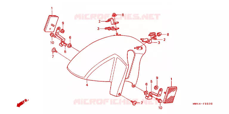 VOORSPATBORD Honda MOTO 750 RC45 1994  RVF750RR