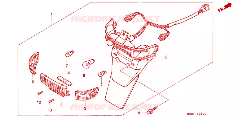 ACHTER COMBINATIE LICHT Honda SCOOTER 50 DIO 1988  SK50MJ