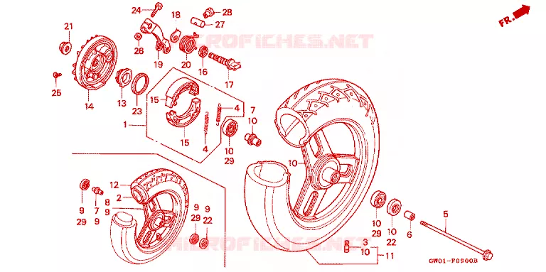 VOORWIEL Honda SCOOTER 50 DIO 1988  SK50MJ