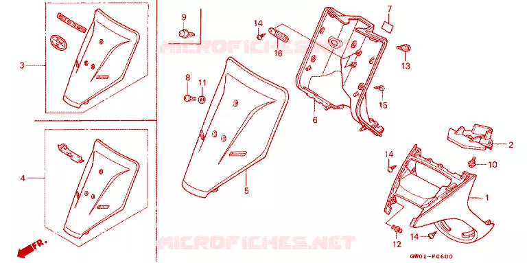 VOORKAP / VOORSPATBORD Honda SCOOTER 50 DIO 1988  SK50MJ