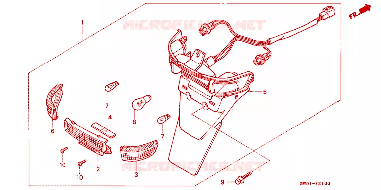 ACHTER COMBINATIE LICHT Honda SCOOTER 50 DIO 1989  SK50MK