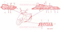 EMBLEEM/STREEP voor Honda 50 DIO SPECIAL EDITION ETHNIC 1989