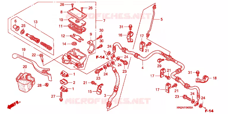 REMPOMP VOOR Honda ATV 500 FOURTRAX 2008  TRX500FA8