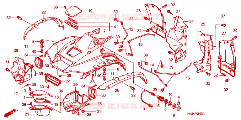 VOORSPATBORD Honda ATV 500 FOURTRAX 2008  TRX500FA8