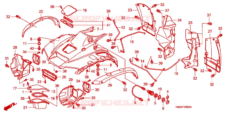 VOORSPATBORD Honda ATV 500 FOURTRAX 2008  TRX500FA8
