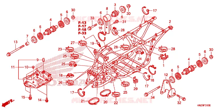 FRAME CHASSIS Honda ATV 500 FOURTRAX 2012  TRX500FAC