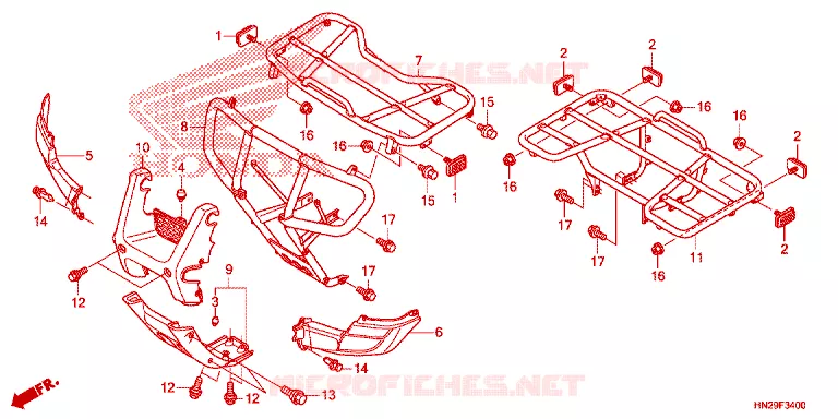 ONDERSTEUNING Honda ATV 500 FOURTRAX 2012  TRX500FAC