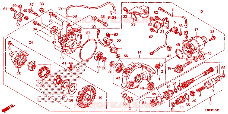 VOOR LAATSTE VERSNELLING Honda ATV 500 FOURTRAX 2012  TRX500FAC