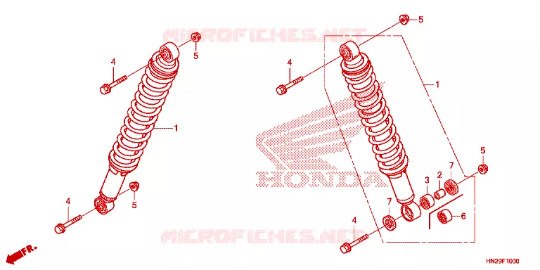 VOOR SCHOKBREKER Honda ATV 500 FOURTRAX 2012  TRX500FAC