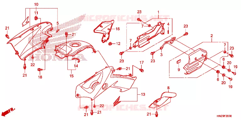 KONTPANEEL MIDDEN Honda ATV 500 FOURTRAX 2013  TRX500FAD