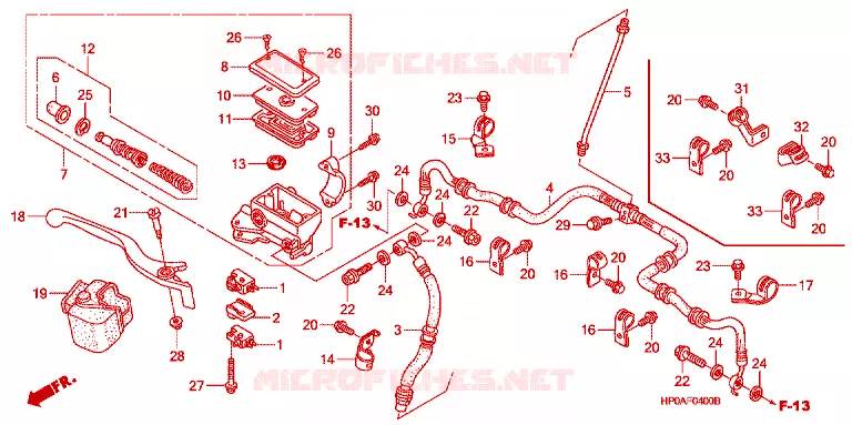 REMPOMP VOOR Honda ATV 500 FOURTRAX 2008  TRX500FE8
