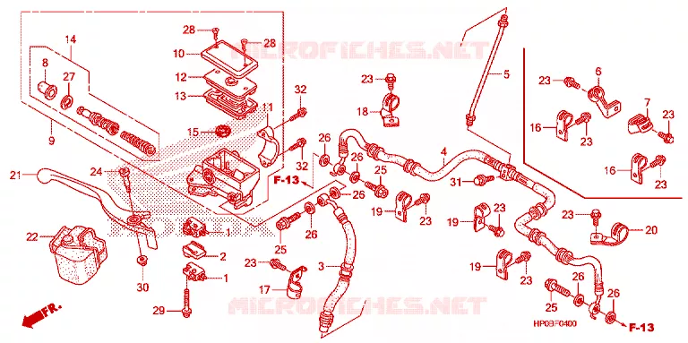 REMPOMP VOOR Honda ATV 500 FOURTRAX 2011  TRX500FEB