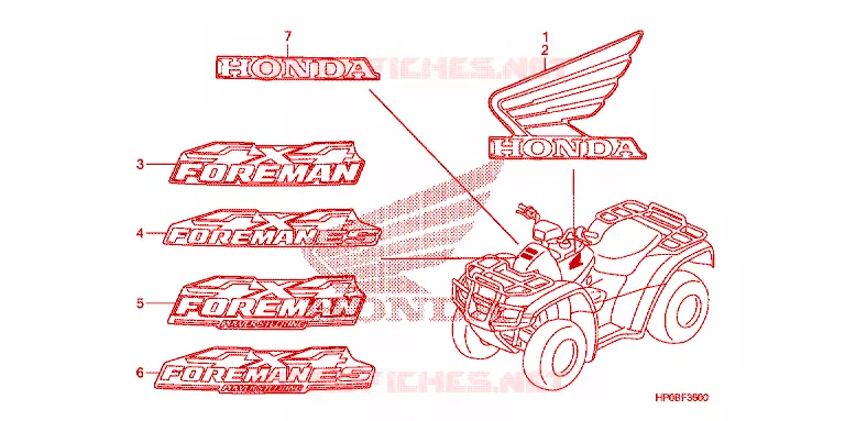 EMBLEEM/STREEP Honda ATV 500 FOURTRAX 2011  TRX500FMB