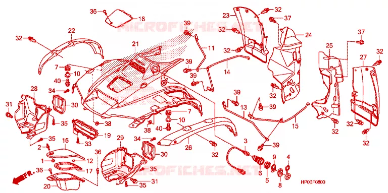 VOORSPATBORD Honda ATV 500 FOURTRAX 2011  TRX500FMB