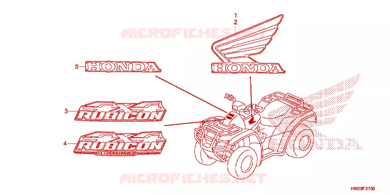 EMBLEEM/STREEP Honda ATV 500 FOURTRAX 2013  TRX500FPAD