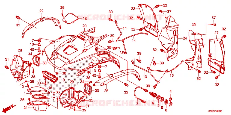 VOORSPATBORD Honda ATV 500 FOURTRAX 2013  TRX500FPAD