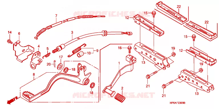 STEUN / PEDAAL Honda ATV 500 FOURTRAX 2008  TRX500FPM8