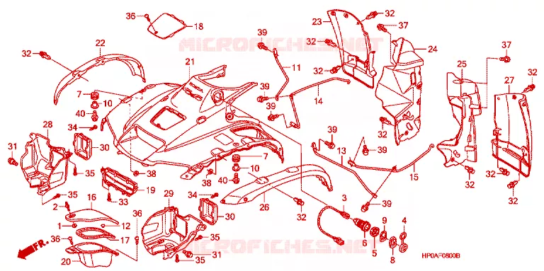 VOORSPATBORD Honda ATV 500 FOURTRAX 2008  TRX500FPM8