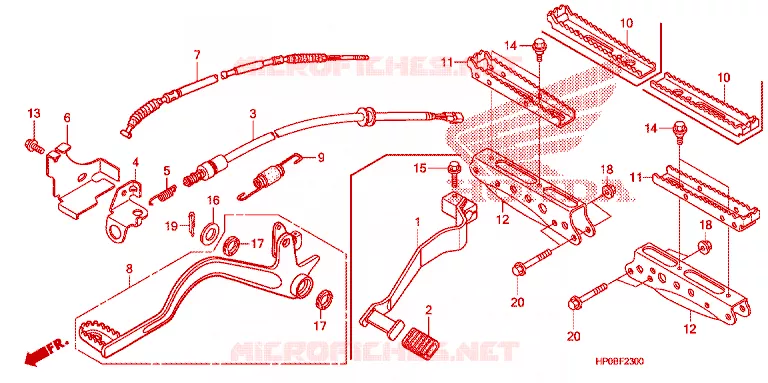 STEUN / PEDAAL Honda ATV 500 FOURTRAX 2011  TRX500FPMB