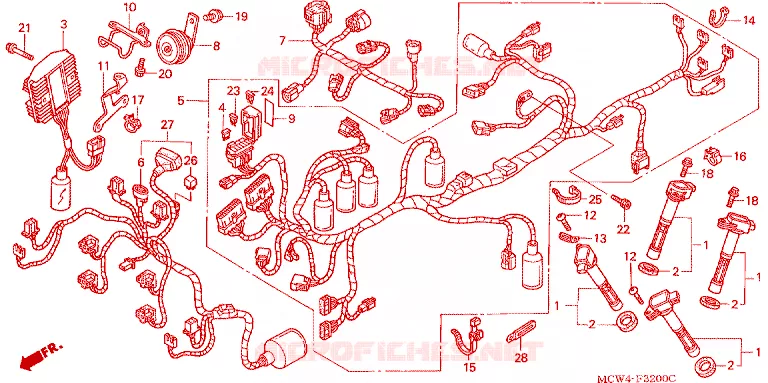BEDRADINGSBUNDEL Honda MOTO 800 VFR 2004  VFR8004