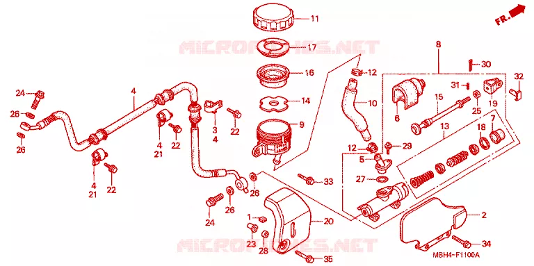 REMPOMP ACHTER Honda MOTO 1100 SHADOW 2001  VT1100C31