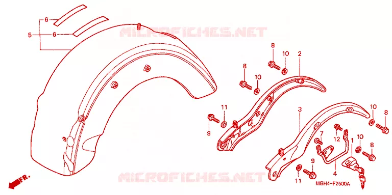 ACHTERSPATBORD  Honda MOTO 1100 SHADOW 1998  VT1100C3W