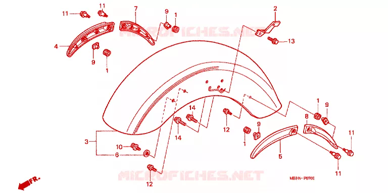 VOORSPATBORD Honda MOTO 1100 SHADOW 1998  VT1100C3W