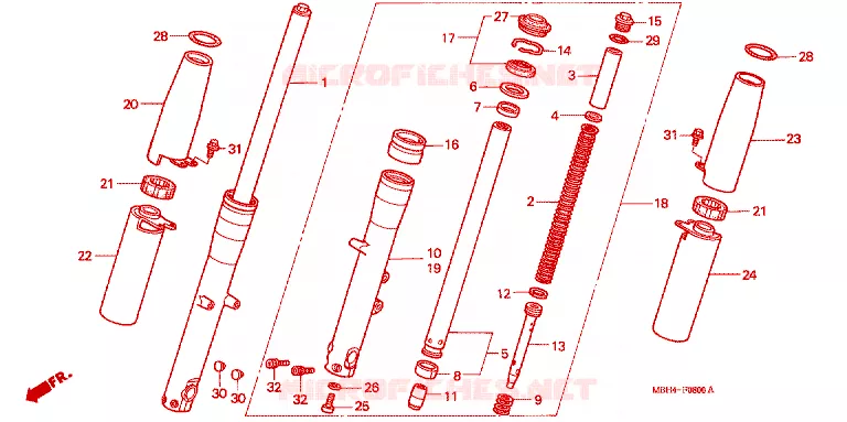VOOR VORK Honda MOTO 1100 SHADOW 2000  VT1100C3X