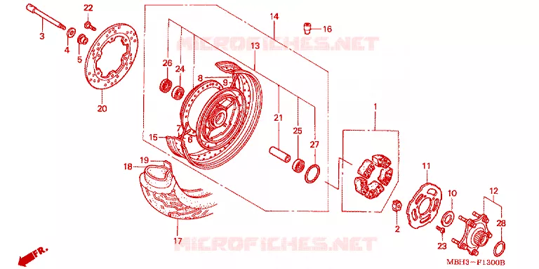 ACHTER WIEL Honda MOTO 1100 SHADOW 2000  VT1100C3X