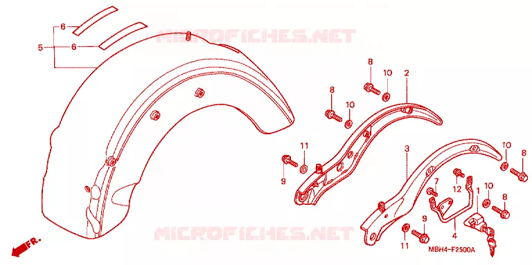 ACHTERSPATBORD  Honda MOTO 1100 SHADOW 2000  VT1100C3X