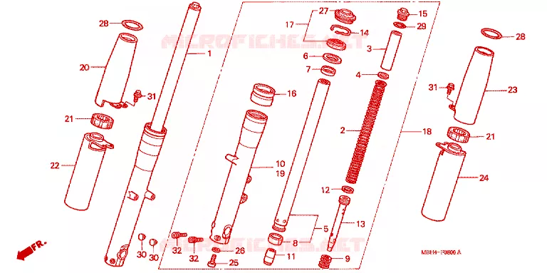 VOOR VORK Honda MOTO 1100 SHADOW 2000  VT1100C3X