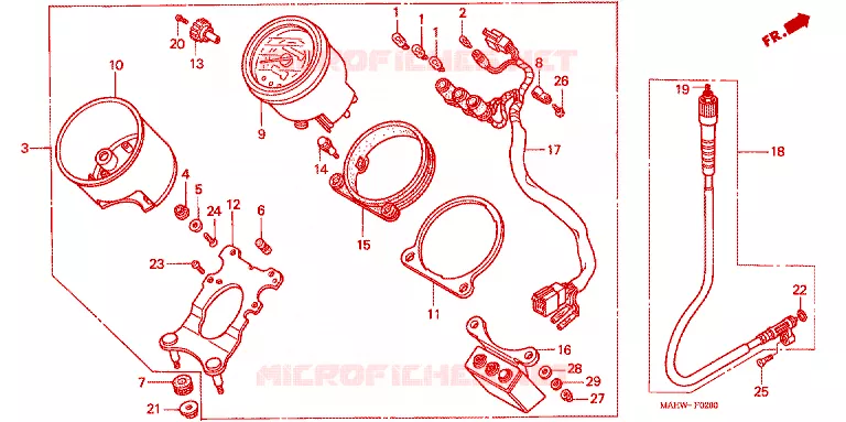 COMBINATIEMETER Honda MOTO 1100 SHADOW 1999  VT1100D2X