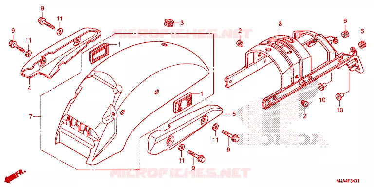 ACHTERSPATBORD  Honda MOTO 750 SHADOW 2012  VT750C2BC-A