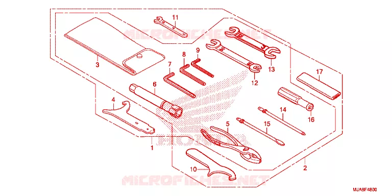 GEREEDSCHAP Honda MOTO 750 SHADOW 2014  VT750C2BE