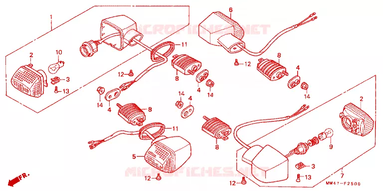 KNIPPERLICHT Honda MOTO 750 RC45 1994  RVF750RR_II