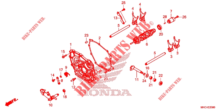 SCHAKELING VORK/ SCHAKELING TROMMEL voor Honda GL 1800 GOLD WING TOUR 2018