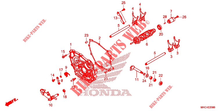 SCHAKELING VORK/ SCHAKELING TROMMEL voor Honda GL 1800 GOLD WING 2018