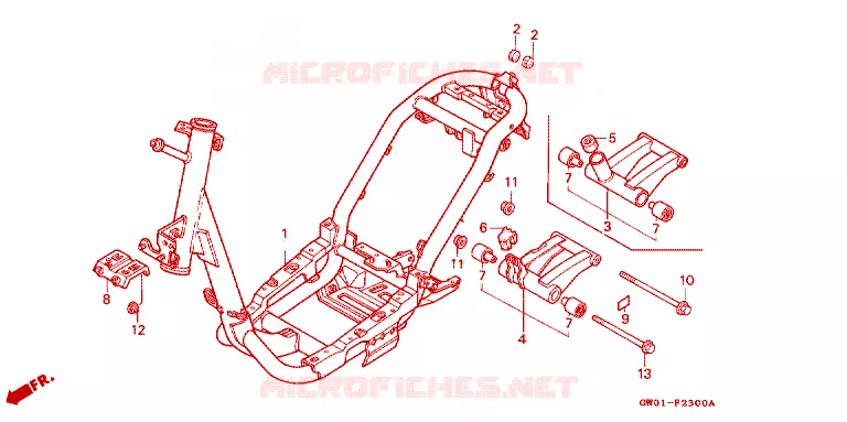 FRAME CHASSIS Honda SCOOTER 50 DIO 1990  SK50ML_II_SP