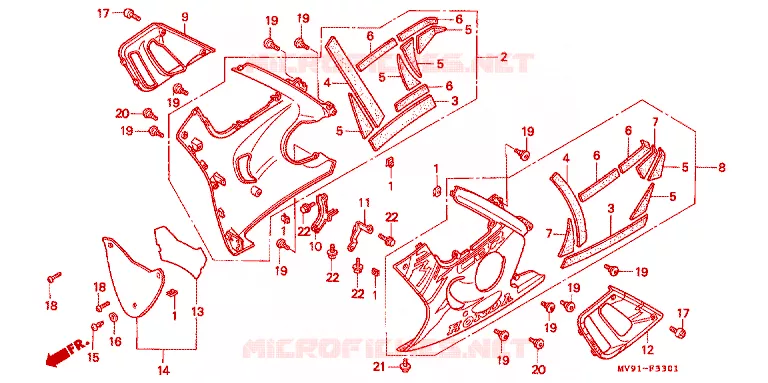ONDER KAP Honda MOTO 600 CBR 1995  CBR600FS_II