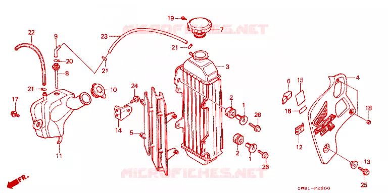 RADIATOR Honda MOTO 80 CRM 1991  CRM80L