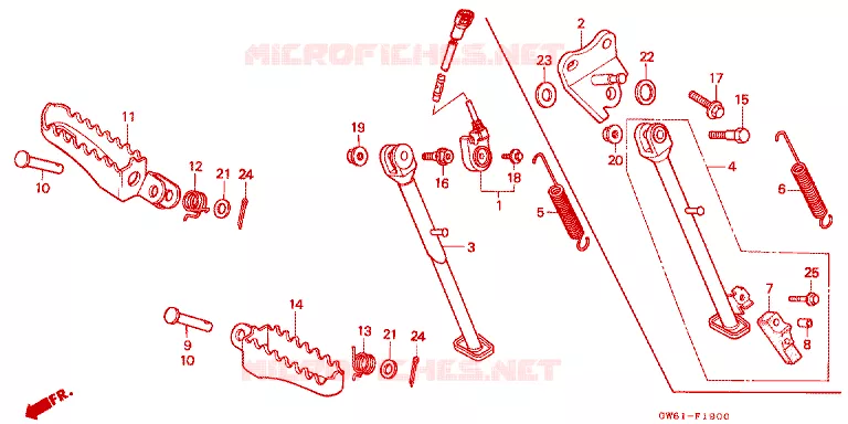 VOETSTEUN - STAND Honda MOTO 80 CRM 1992  CRM80N