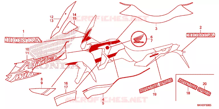 EMBLEEM/STREEP Honda MOTO 1000 AFRICA-TWIN 2019  CRF1000AL2K