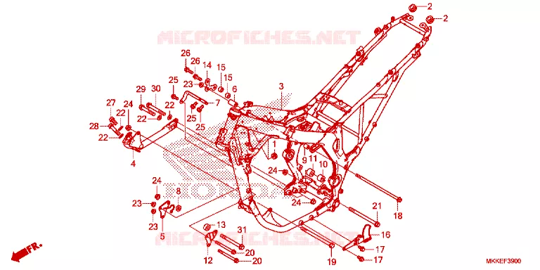 FRAME CHASSIS Honda MOTO 1000 AFRICA-TWIN 2019  CRF1000AL2K