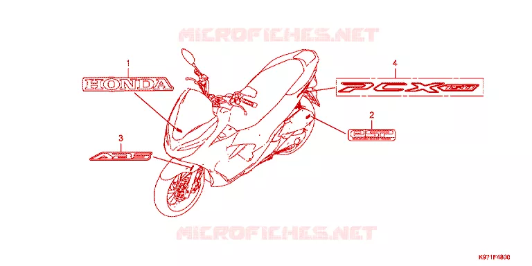 EMBLEEM/STREEP Honda SCOOTER 150 PCX 2019  WW150AJ
