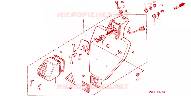 ACHTERLICHT Honda MOTO 50 CRM 1990  CRM50L