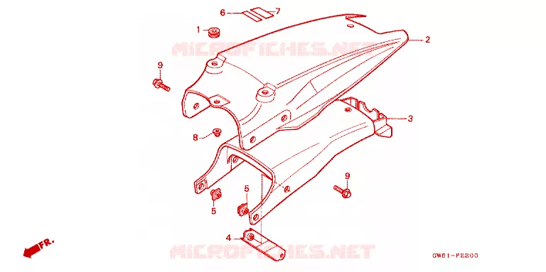 ACHTERSPATBORD  Honda MOTO 50 CRM 1990  CRM50L