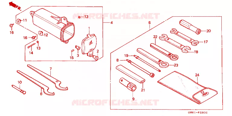 GEREEDSCHAP Honda MOTO 50 CRM 1991  CRM50L