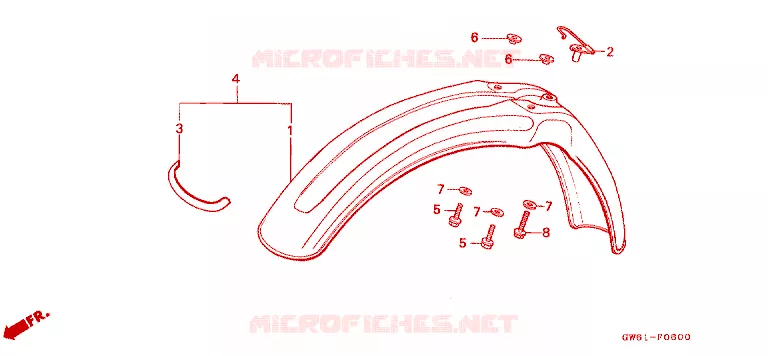 VOORSPATBORD Honda MOTO 50 CRM 1990  CRM50L