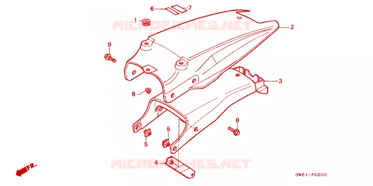 ACHTERSPATBORD  Honda MOTO 50 CRM 1993  CRM50P